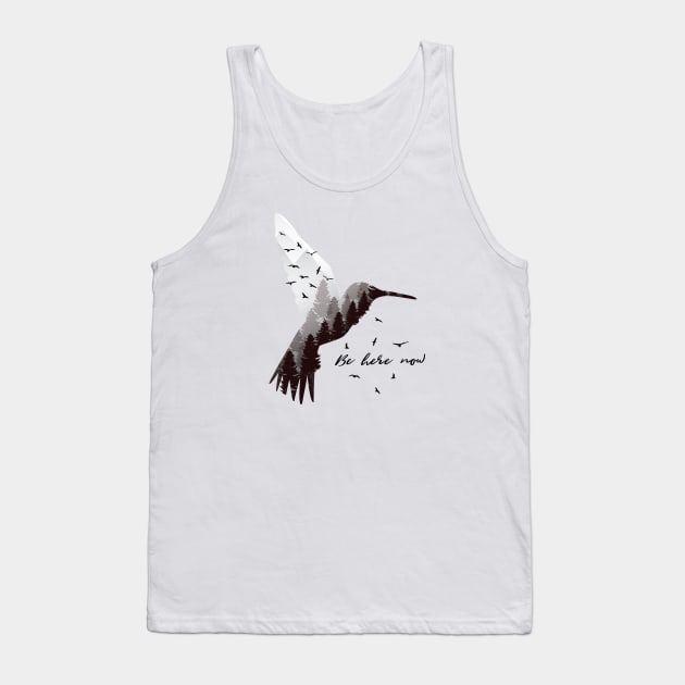 Hummingbird with Forest Design Tank Top by LR_Collections